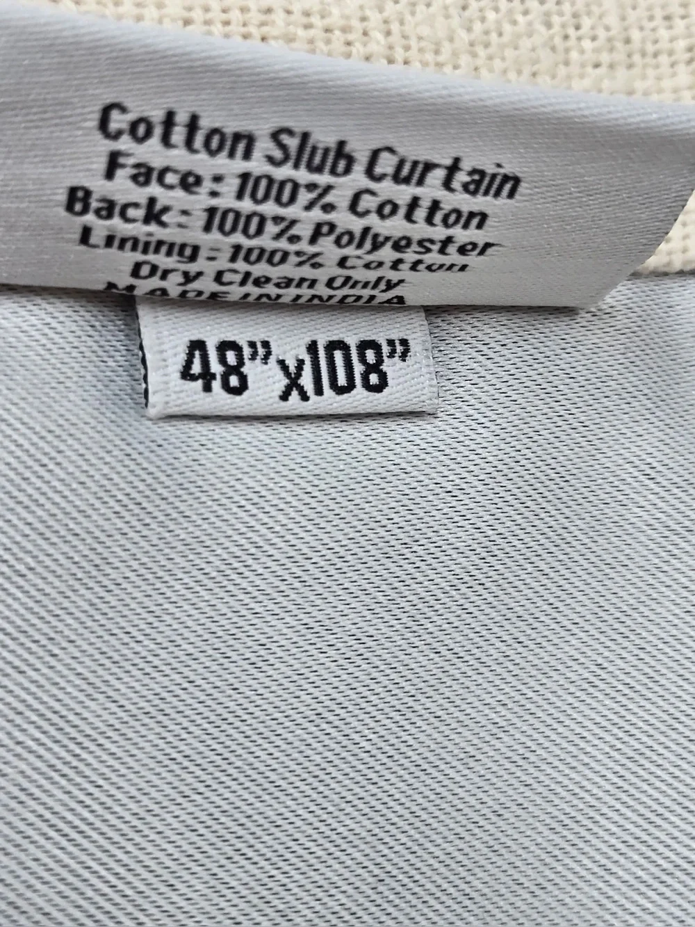 NWT QUINCE Set Of 2 48x108 Cotton Slub Blackout Curtains Natural 0812